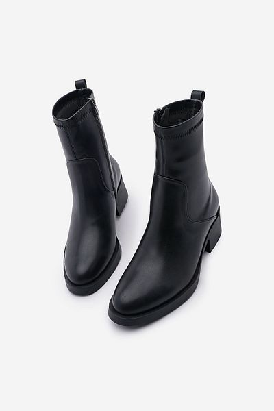 Marjin Dámské denní kozačky na zip Black Befor