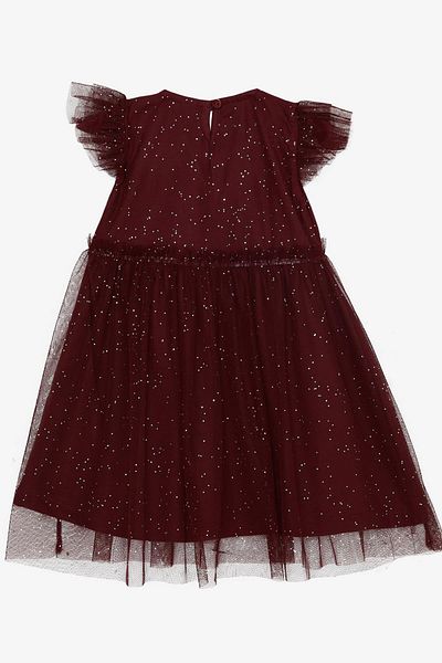 Breeze Κοριτσίστικο φόρεμα Breeze Glittery Tulle Ruffle Μπορντό (3-7 ετών)
