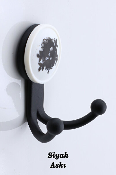 Badem10 Misket Askı Siyah Dolap Askılık Askılığı Duvar Vestiyer Banyo Mutfak ...