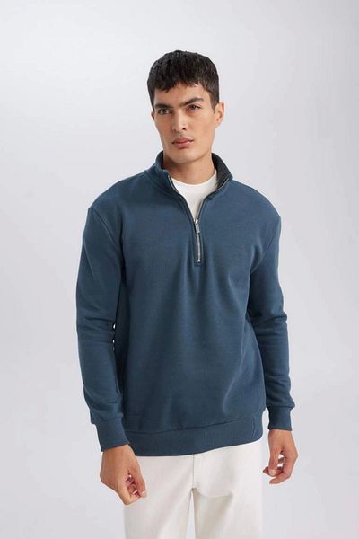 DeFacto X7405 Comfort Regular Fit - Παχύ φούτερ με φερμουάρ με γιακά