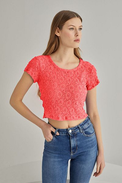 NBB Pomegranate Flower Lace Embroidered Bra Crop