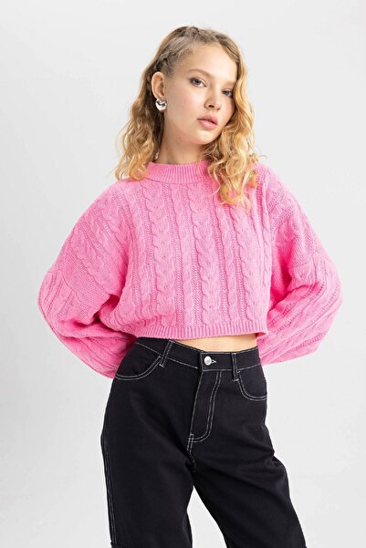 DeFacto Coool Crew Neck Knitwear Sweater - Regular Fit T4518Az23Wn