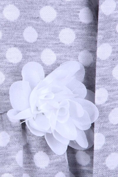 Breeze Girl's Long Sleeve Dress Polka Dot White Floral 3-7 Years, Gray