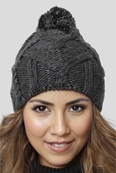 Trenderrs Дамска зимна плетена шапка с помпон