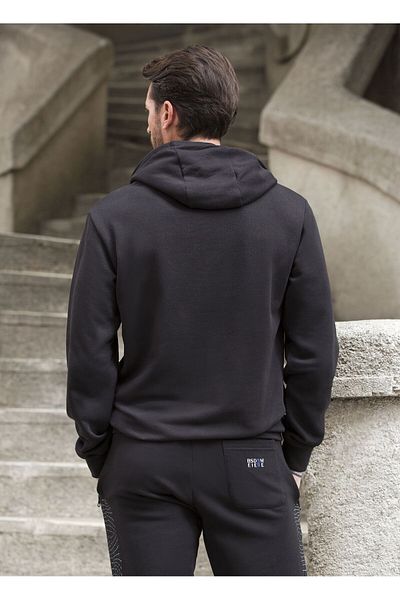 Masimar Men's 100% Cotton Pocket Printed Hooded Sweatshirt