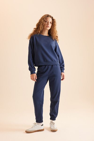 DeFacto Basic-Trainingsanzug-Set aus dickem Fleece mit normaler Passform und normaler Passform D8022axns