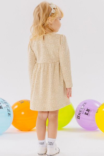Breeze Girls Long Sleeve Dress with Pockets Floral Print 1.5-5 Years Old, Cream