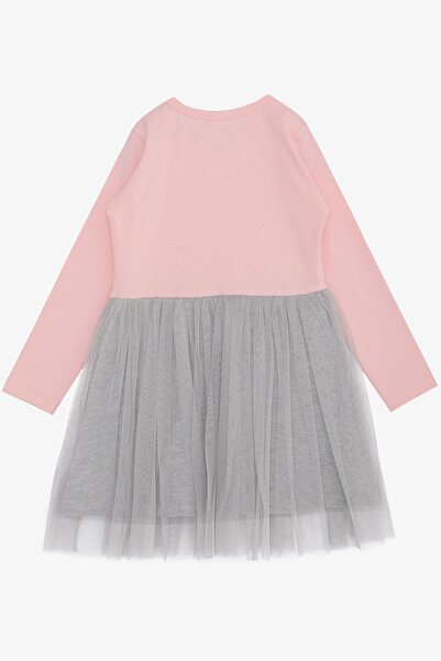 Breeze Girl's Long Sleeve Dress Floral Pattern Cute Gazelle Printed 1.5-5 Years, Pink