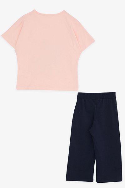 Breeze Girl's Capri Set with Friend Theme Sequin 6-12 Years Old, Powder