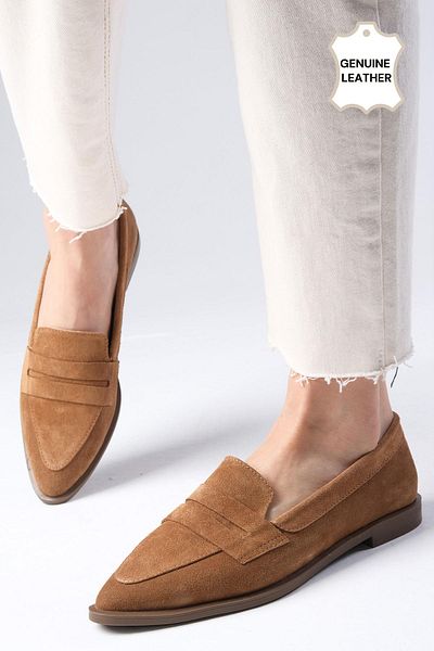 Mio Gusto Dámské ležérní ploché boty River Original Suede Tan
