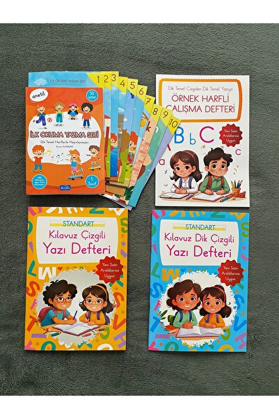 Parıltı Yayınları Anetil 10 lu set örnek harfli çalışma defteri kılavuz dik ç...