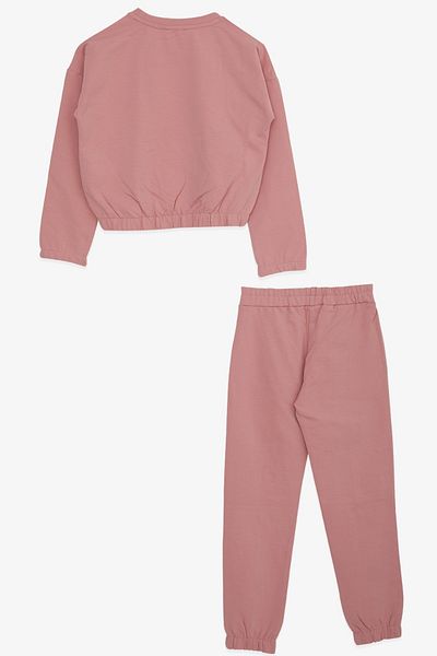 Breeze Σετ φόρμας για κορίτσια Glittery Girl Printed 8-12 ετών, Dusty Rose