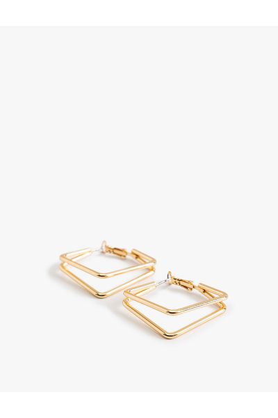 Koton Geometric Patterned Hoop Earrings