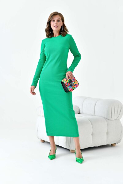 MaxiMor Rochie de damă, de calitate lux, cu decolteu, lungă, din țesătură, lu...