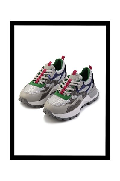 Bambi Gri Yeşil  Kadın Sneaker K01429160009