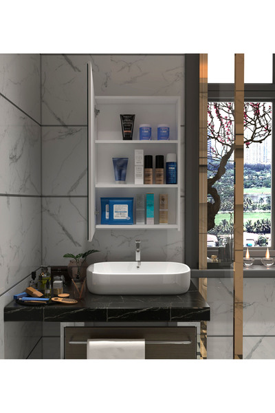 Genel Markalar Tek Kapaklı Aynalı Banyo Dolabı Suntalam