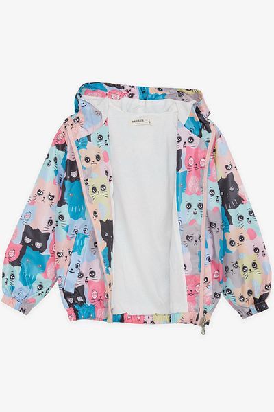 Breeze Girl's Raincoat with Cute Kitten Pattern, 1-5 Years, Mixed Color