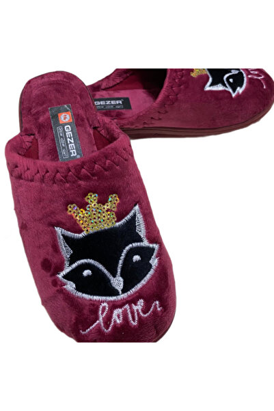 GEZER Kadın Ev Terliği 36-40 Numara Bordo