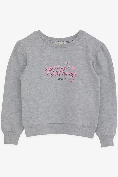 Breeze Φούτερ για κορίτσια Glittery Text Printed 8-14 Years, Grey Melange