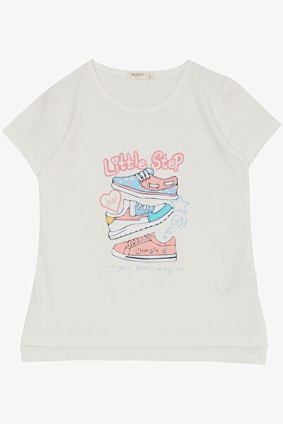 Breeze Girl's Tights Set Colorful Shoes Printed 5-10 Years, Ecru