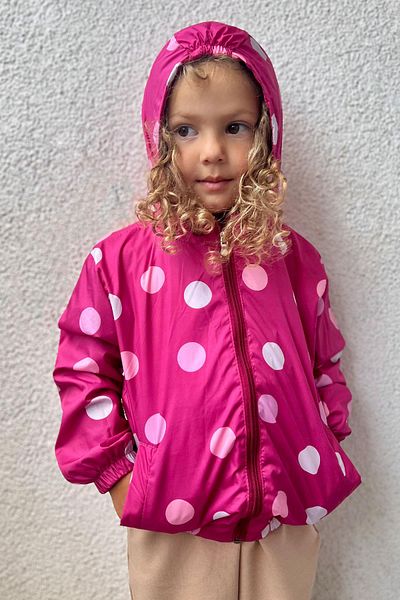 Breeze Girl's Raincoat Colorful Point Patterned 1-5 Years, Fuchsia