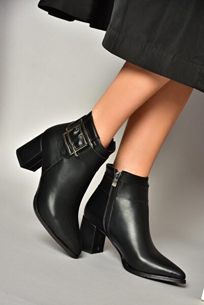 Fox Shoes T820175309 Siyah Kalın Topuklu Kadın Bot