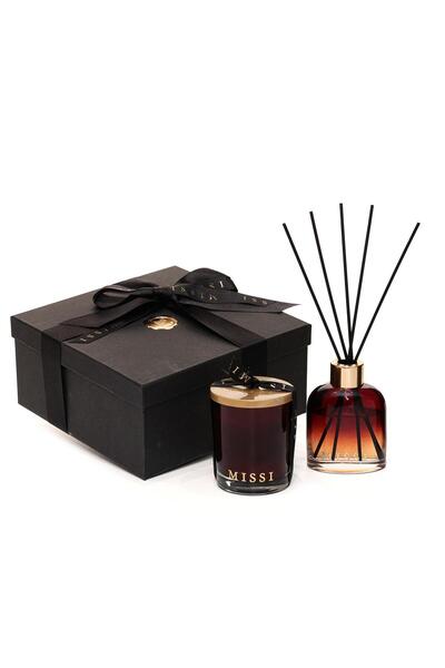 Missi 130 ml Degrade Kahverengi Cam Şişe Oud Vanilya Oda Kokusu Ve Vegan Mum ...