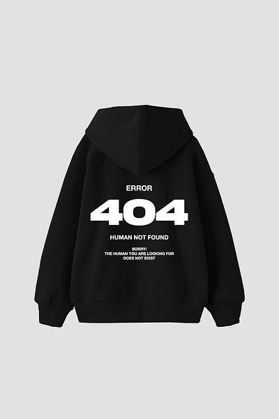Sekizbiraltı Унисекс премиум черен суичър с щампа „Грешка 404“