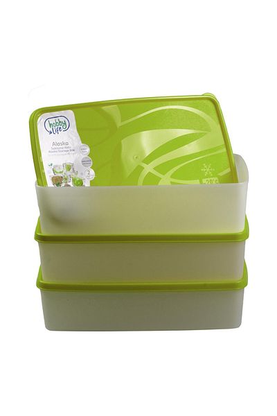 Tuppee Alaska Nofrost Storage Container 2 Liters 3 Pieces (-20 Degree Resistant)