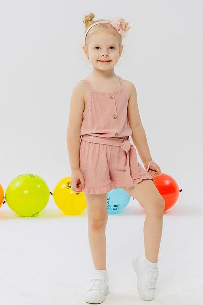 Breeze Salopeta Fata cu Pantaloni Scurt Taie cu curea cu nasturi 4-9 Ani, Trandafir uscat