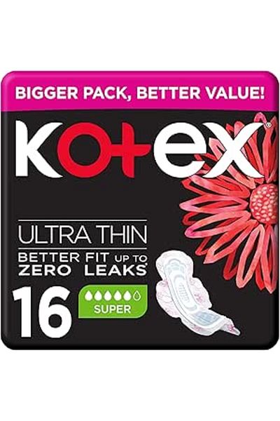 Kotex Ultra Thin Pads, Super Size Sanitary Pads , 16 Sanitary Pads