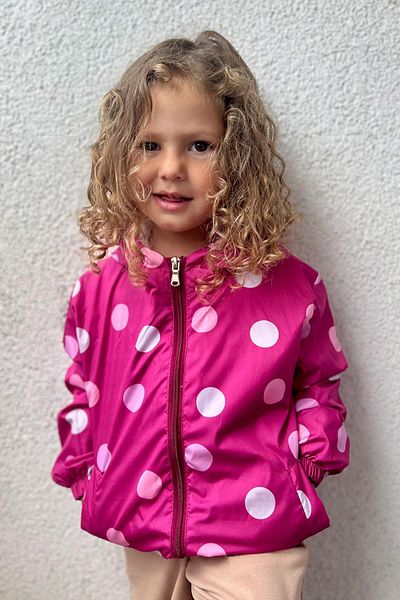 Breeze Girl's Raincoat Colorful Point Patterned 1-5 Years, Fuchsia