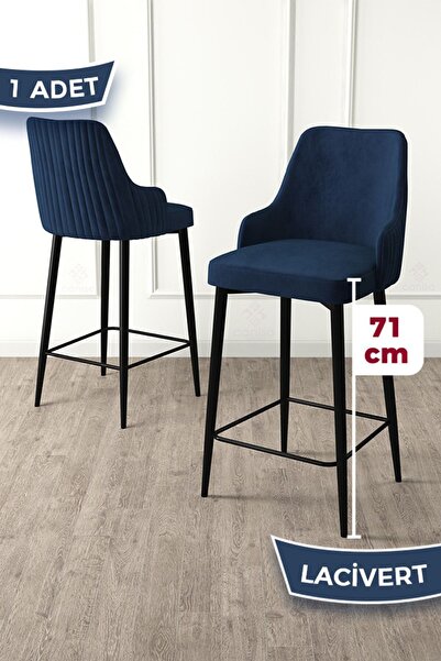 Canisa Enox Serisi,1 Adet Lacivert Sandalye Yemek Odası Bar Sandalyesi, Babyf...