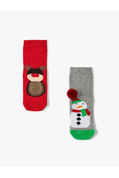 Koton New Year's Themed - Snowman Detailed Towel Socks