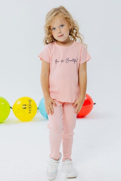 Breeze Printed Tights Set for 1.5-5 Years Old Girl - Salmon