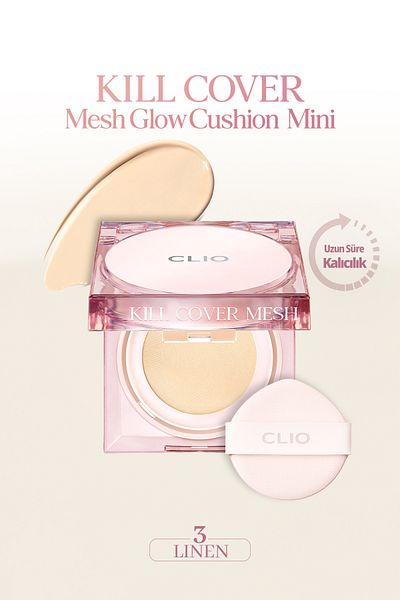 CLIO Clio Kill Cover - Intense Moisture, Radiance Cushion, Mesh Glow, Mini (3 Linen) Spf50+ Pa++++