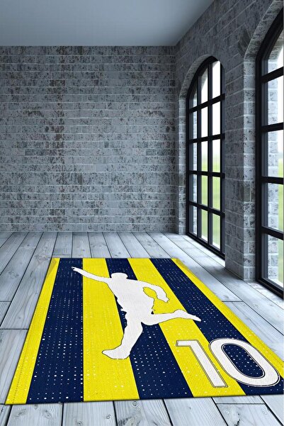 Homshtag Efsane 10 Sarı Lacivert Renkli Futbol Halısı Fenerbahçe Severlere Ta...