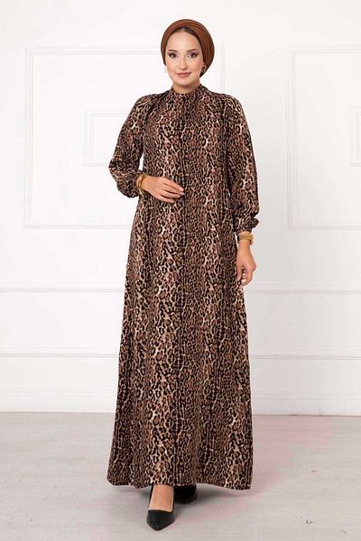 EBRUTESETTÜR Leopard Print Viscose Dress