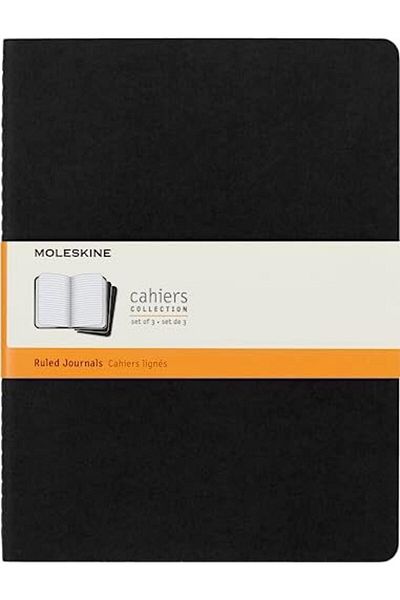 Moleskine Ruled Cahier Xl - Black Cover (3 Set)