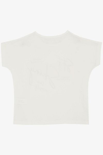 Breeze Tricou fetita cu tema sclipici text imprimat 10-16 ani, Ecru
