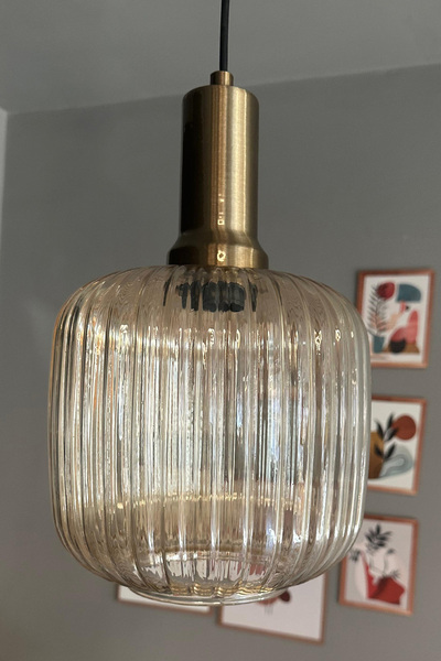 Bamyum Mopa Cam Tekli Avize Eskitme Fener Başlık Retro Sarkıt Lamba Restoran Salon Aydınlatma