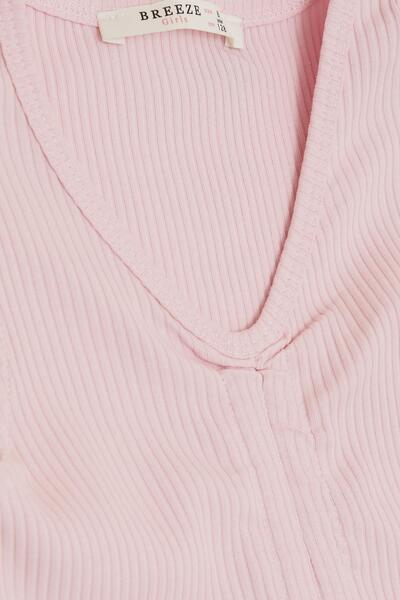 Breeze Κοριτσίστικο μπλουζάκι με κορδόνια βολάν 8-14 ετών, ροζ