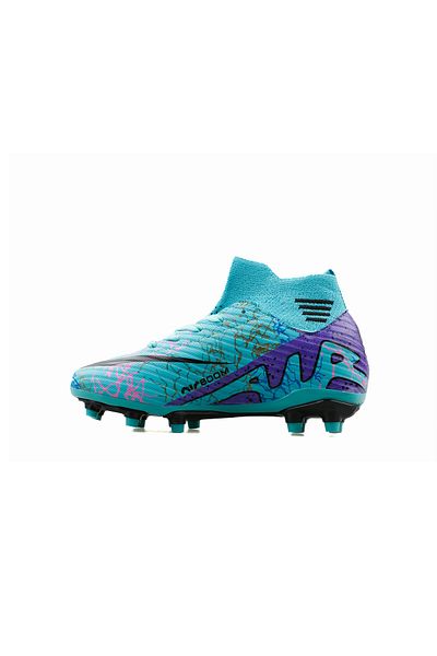 Techsport Pantofi de fotbal Air unisex cu șosete colorate Astroturf și iarbă