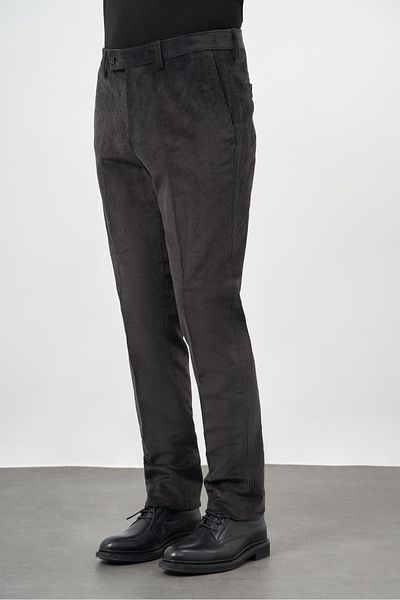 İmza Dark Anthracite Cotton Side Pocket Comfort Fit Velvet Trousers 1003245160
