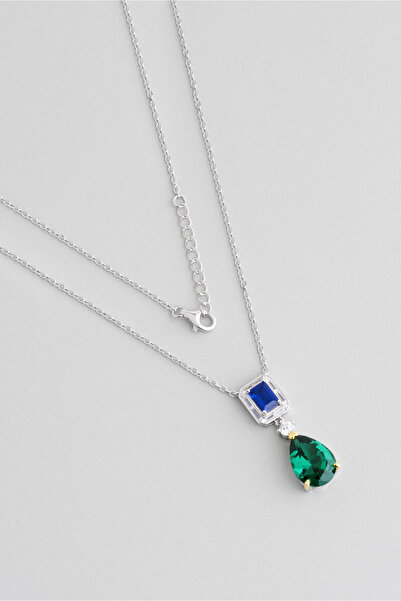 So CHIC... Euphoria 18 Ayar Beyaz Altın Kaplama 44 Cm Gümüş Renkli Taşlı Kolye