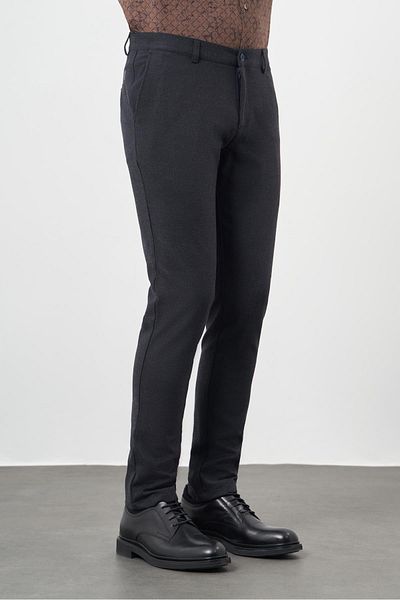 İmza Dark Navy Blue Stretchy Casual Comfort Fit Chino Pants with Side Pockets 1003245158