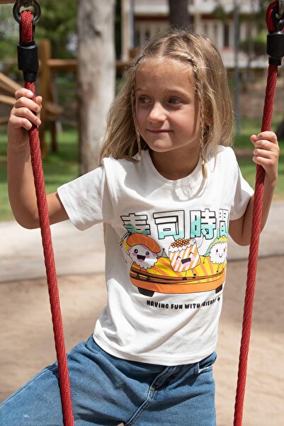 Escabel Футболка для дівчинки з принтом на поясі Cute Sushi Friends 5-14 рокі...