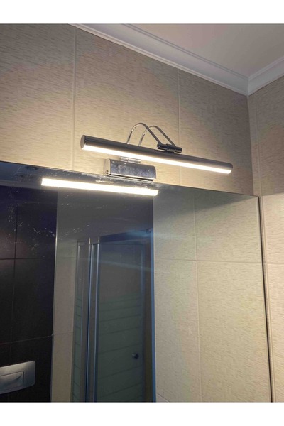 DNC LIGHTING 35 Cm Krom Kasa Sarı Işık Pilli Değildir Elektrikli Banyo Ayna Tablo Aydınlatma Flüt Kuğu Led Aplik