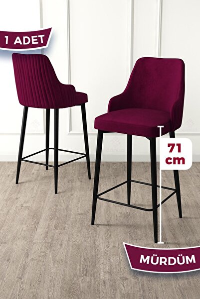 Canisa Enox Serisi,1 Adet Mürdüm Sandalye Yemek Odası Bar Sandalyesi, Babyfac...