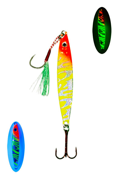 SF Jig Sardin2 29gr - Sahte Yem Kaşık Rapala - Levrek, Palamut, Lüfer, Çinekop, Turna Jig Yemi -zebra Glow